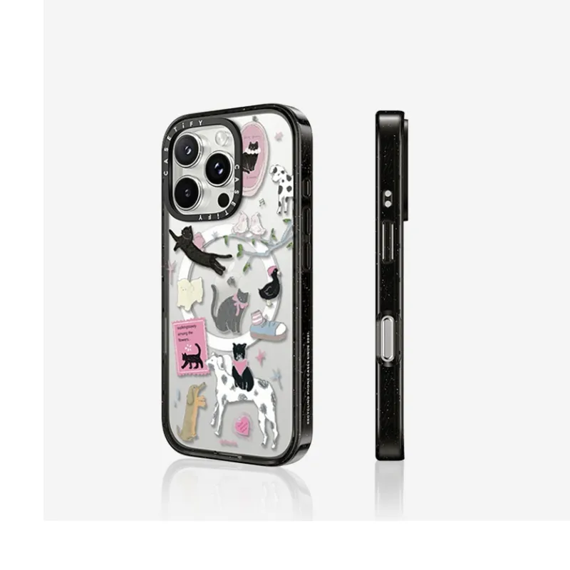 CASETIFY PC+TPU Material Roria Black Cat Paradise Phone Cases Compatible With IPhone 16 Pro/Pro Max/15 Pro/15 Pro Max-2