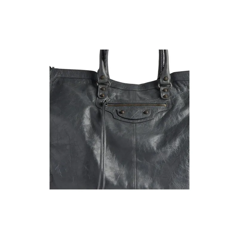 Balenciaga Lambskin One Shoulder Crossbody Handbag, Travel Bag Men's Volcanic Rock-6