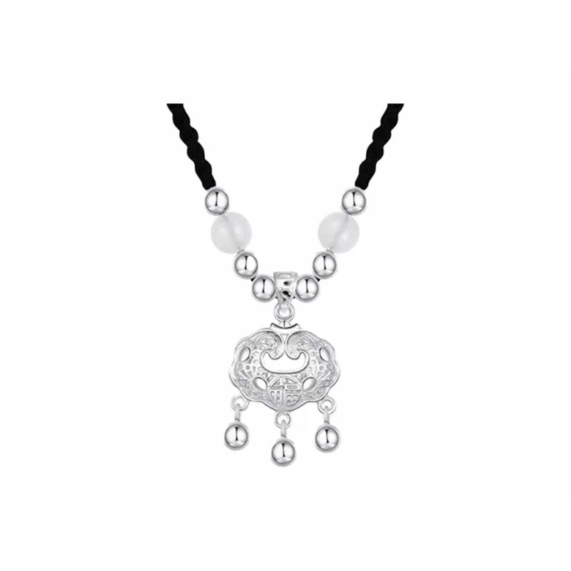 CHINA GOLD 999 Fine Silver Necklaces Women's-0