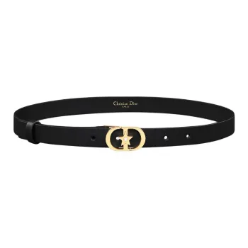 DIOR Cow Leather Leather Belts Women's Black Width: 2CM