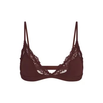 SKIMS FITS EVERYBODY LACE TRIANGLE BRALETTE Bra Women's COCOA/Cocoa