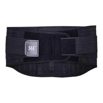 361° Back Support Braces Badminton Yoga Breathable Compression Black Polyamide Elastane Polyester Neoprene Unisex