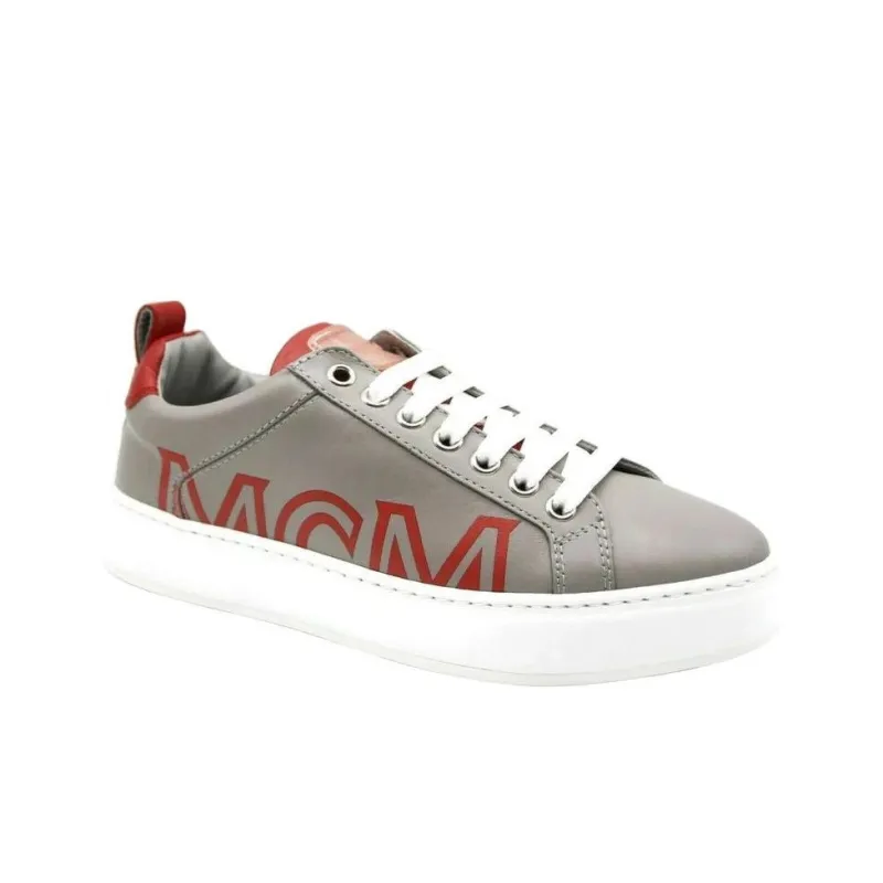 MCM Low Top Skateboard Shoes Women's Gray-2