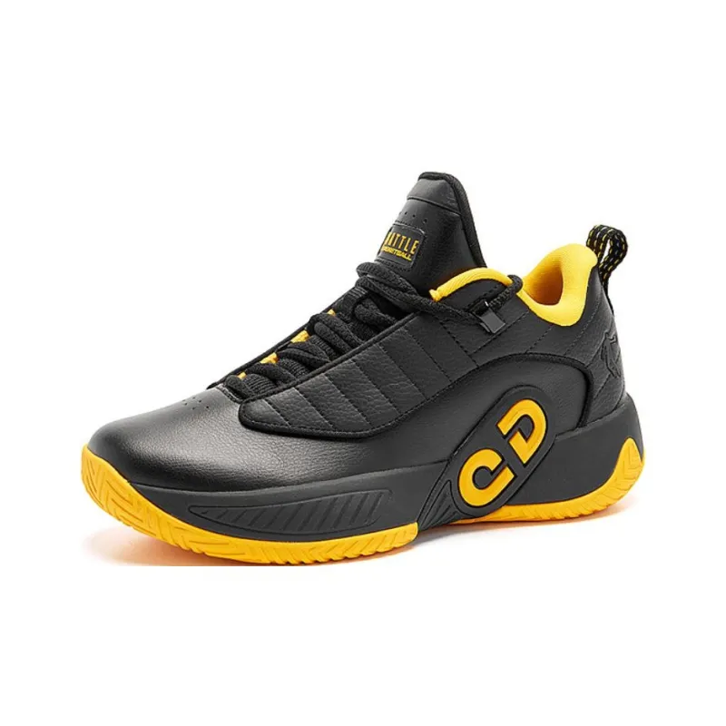 QIAODAN Anti-Slip Wear-Resistant Low-Top Basketball Shoes Women's Black Yellow-2