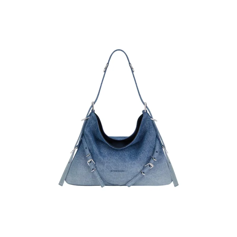 Givenchy Voyou Cotton Shoulder Bag Regular Women's Blue-0