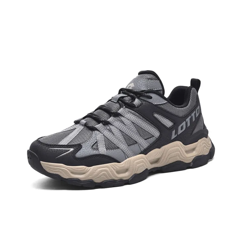 LOTTO Cushioned Slip-Resistant Abrasion-Resistant Low-Top Outdoor Shoes Men's Dark Gray-1