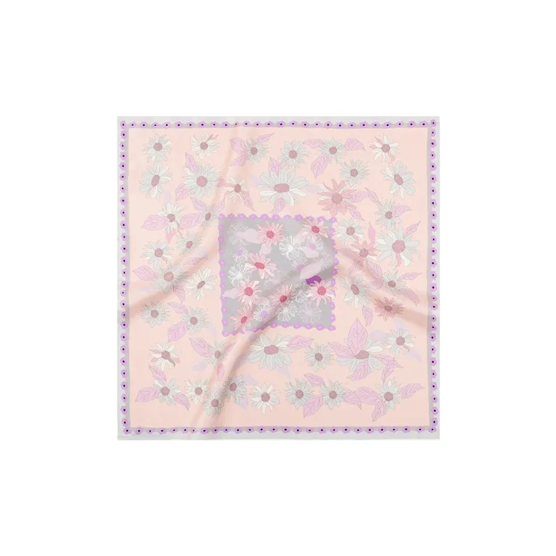 Eucalyptus Ornamentation Daisy Silk Scarf Square Scarf Women's-4