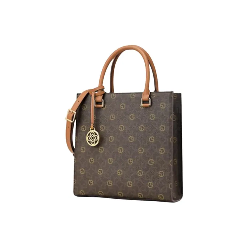 GOLDLION Polyvinyl Chloride One Shoulder Handbag Trumpets Women's Brown/Light Coffee-1