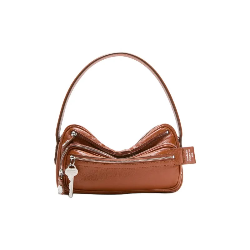 Acne Studios Calfskin One Shoulder Handbag Trumpets Women's Cognac Brown-0