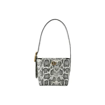 Kurt Geiger London Chelsea Leather Bucket Bag, Shoulder Bag Trumpets Women's Black & White