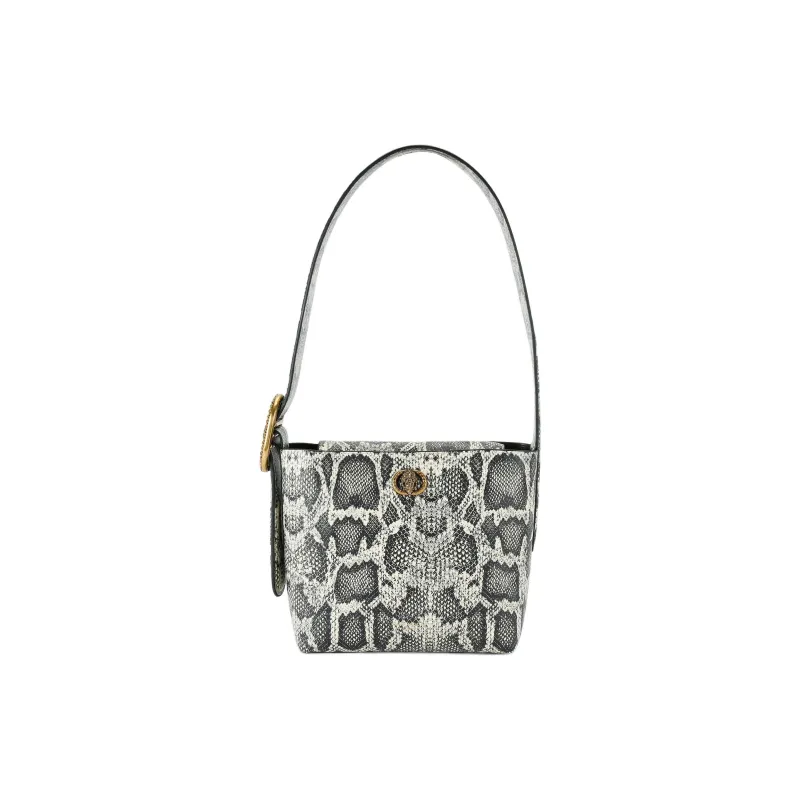 Kurt Geiger London Chelsea Leather Bucket Bag, Shoulder Bag Trumpets Women's Black & White-0