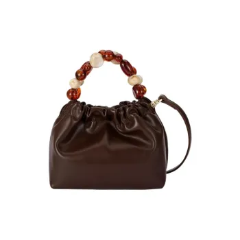 AJIDOU Artificial Leather One Shoulder Handbag Small Size Women's Coffee