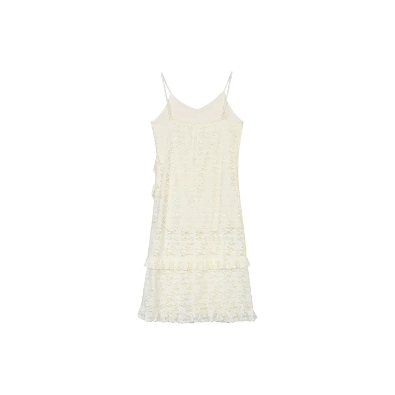 ELF SACK Slip Dress Women's Elegant Ecru-1