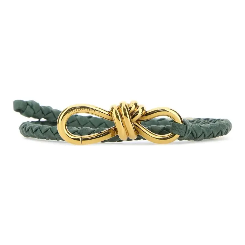 Bottega Veneta Leather Belts Women's Green Width 1CM-0