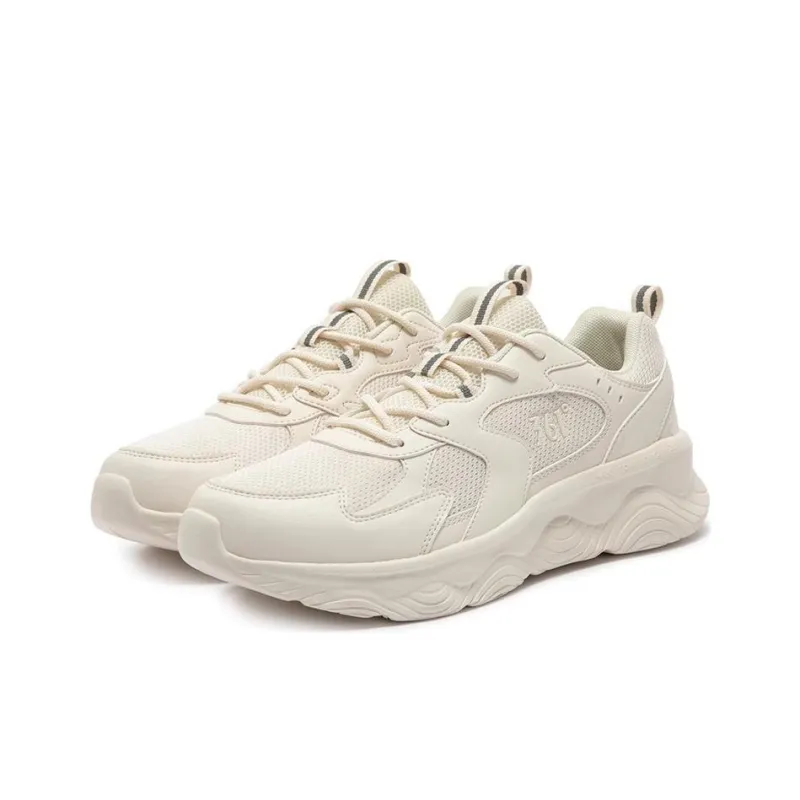 361° Breathable Lightweight Rebound Low-Top Sprint Running Shoes Men's Lotus White-1