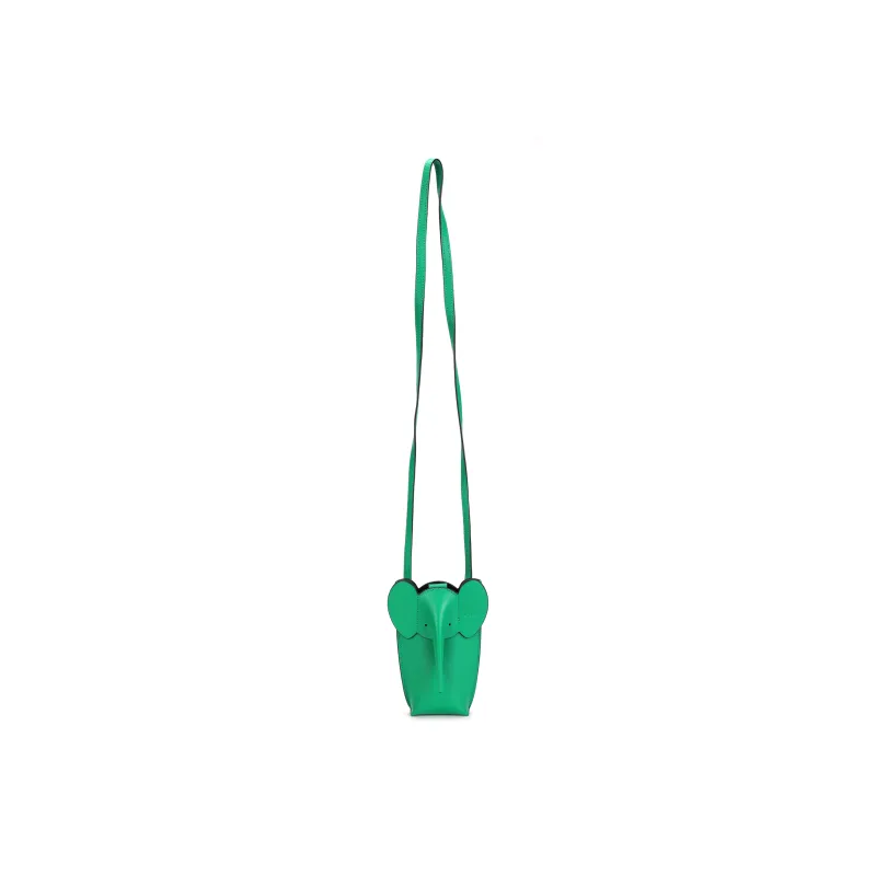 LOEWE Elephant Pocket In Classic Calfskin Jungle Green-0