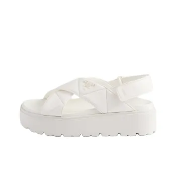 PRADA Cross One Strap Sandals 4.5cm Women's White
