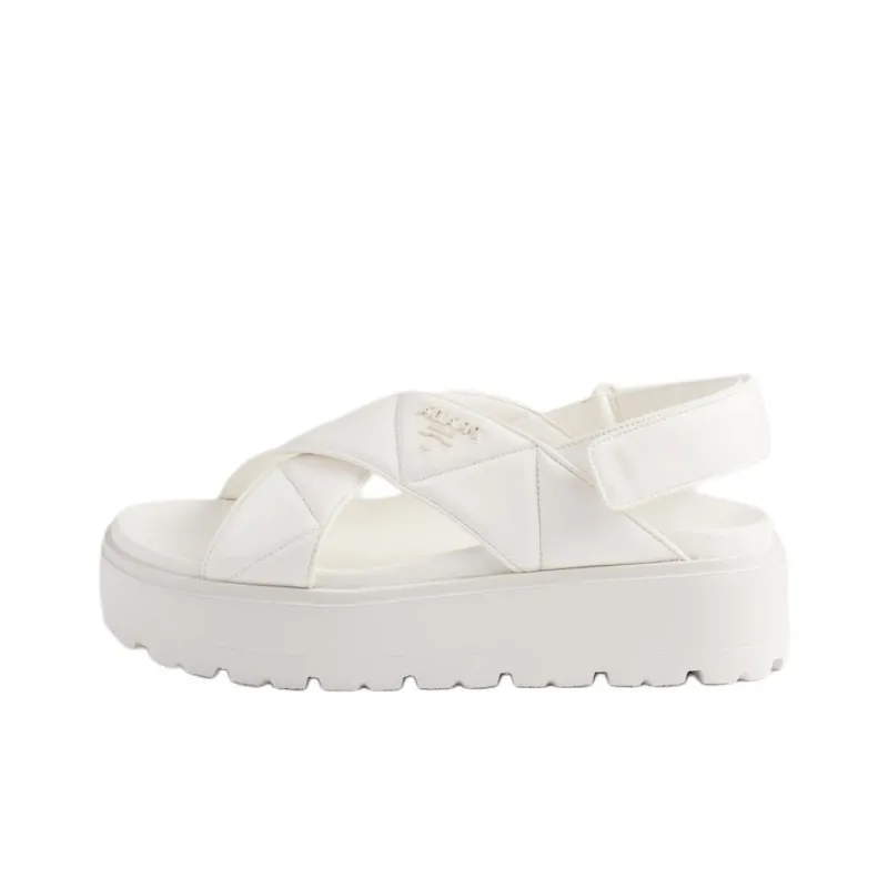 PRADA Cross One Strap Sandals 4.5cm Women's White-0