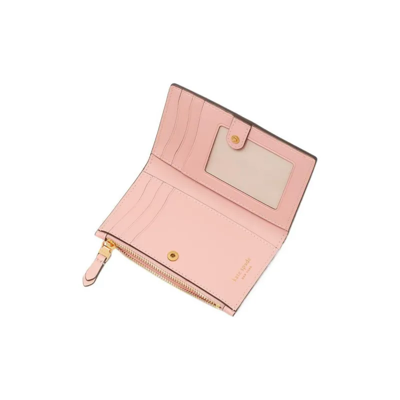 Kate Spade Storyteller Cow Leather Card Holder Wallet Women's Pink-3