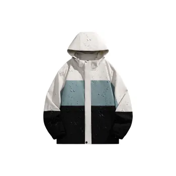 Yalu Water Resistant Windproof UV Protection Breathable Wear Resistant Windbreaker Jacket Unisex Light Blue
