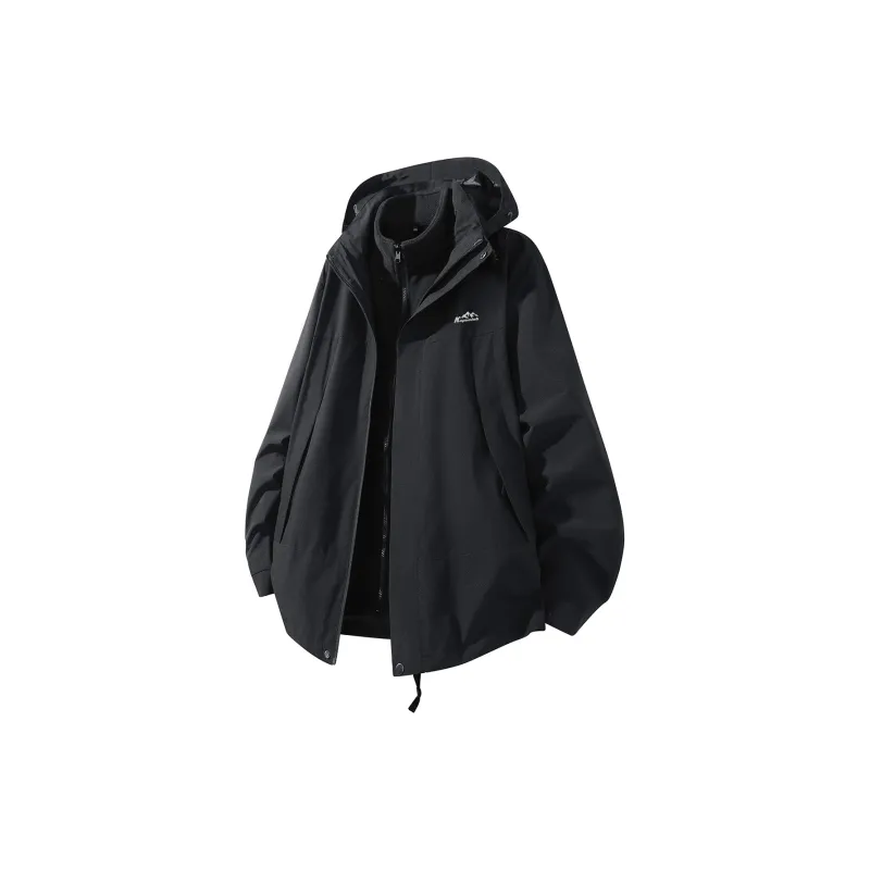 Kepu Waterproof And Windproof To Keep Warm Windbreaker Jacket Unisex Black-7