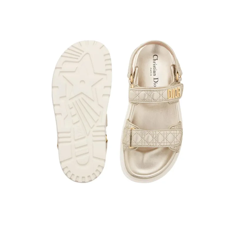 DIOR DiorAct Strap Sandals Women's Gold-3