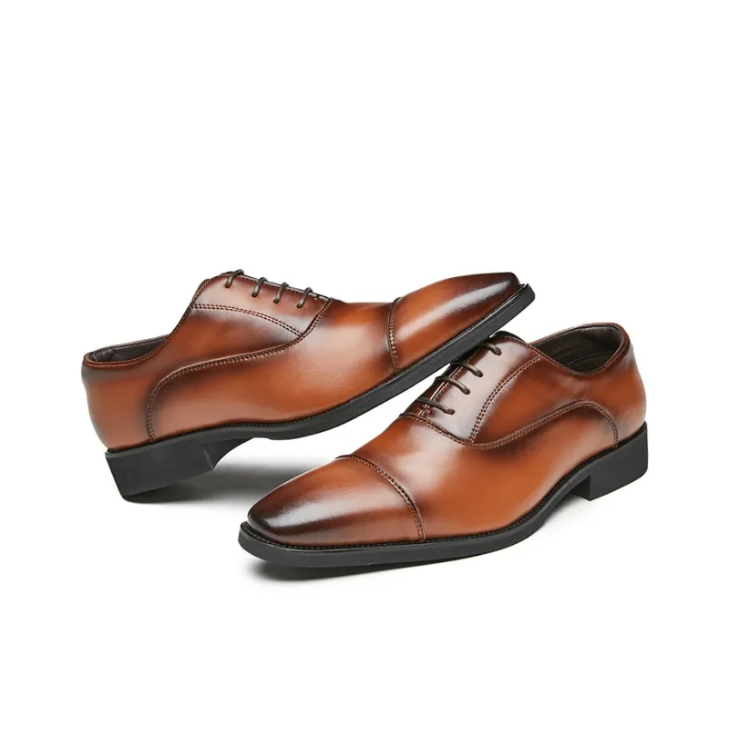 Kaltendin Vintage Business Casual Wedding Groomsmen Cow Leather Dress Shoes Men's-8