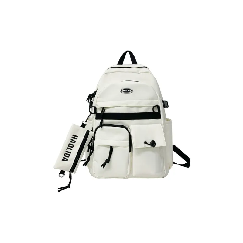 Cwatcun Nylon Backpack Unisex White/Black-13