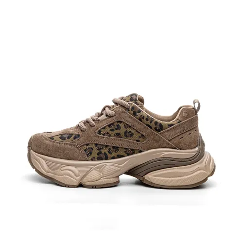Ruomini Anti Slip And Wear Resistant Lightweight Height Increasing Low Top Chunky Sneakers Women's