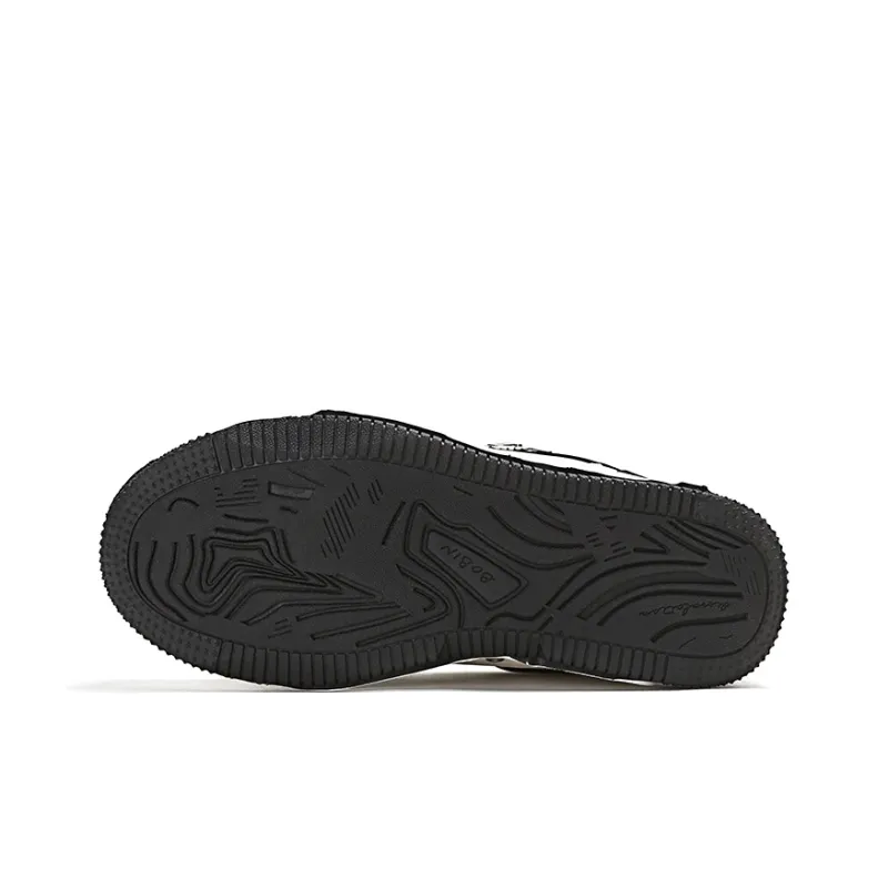 YJ x MKADC Height Increasing Anti-Slip And Wear-Resistant Low-Top Skateboard Shoes Unisex Black White-5