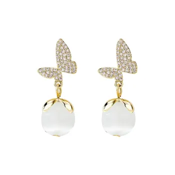 CHIMERA Glass Cat Eye Hoop Earrings Jewelry Accessories Women's