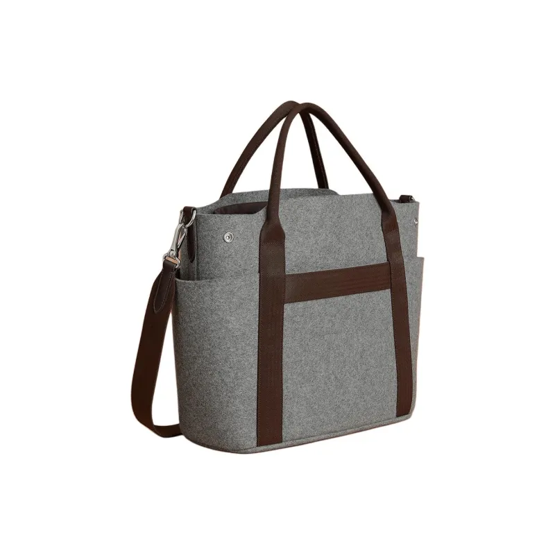 HERMES Groom Wool Handbag Women's Stainless Steel-2
