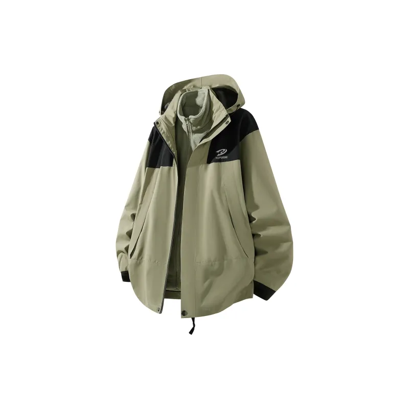 Kepu Waterproof And Windproof To Keep Warm Windbreaker Jacket Unisex Ivory White-8