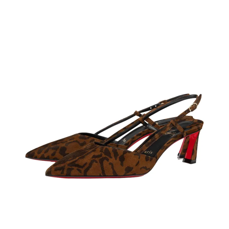 CL LUBOTING Condoroline Spool Heel High Heels 5.5cm Women's Leopard Print-1