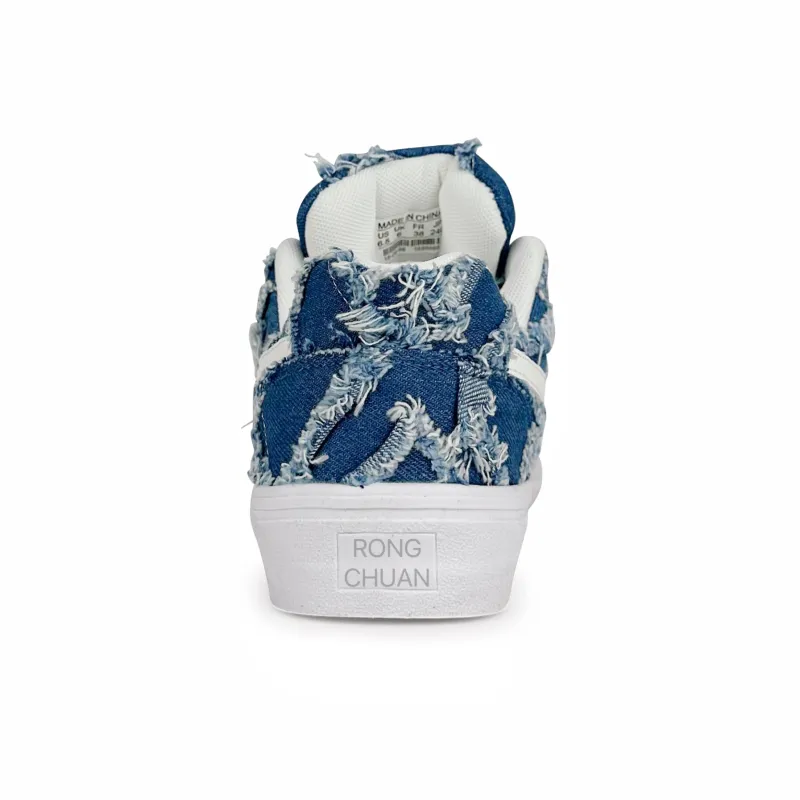 Rongchuan Anti-Slip And Wear-Resistant Lightweight Balance Low-Top Skateboard Shoes Unisex Blue Denim-3