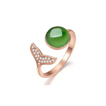 PEARL QUEEN Hetian Jade Rings Jasper Women's