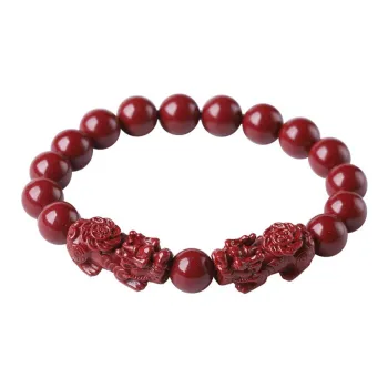 Emerald Reconstructed Cinnabar Bracelets Unisex