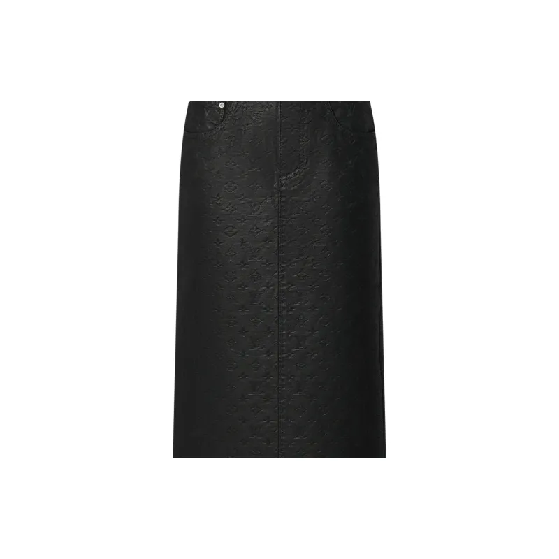 LOUIS VUITTON Monogram Jacquard Denim Skirt-3