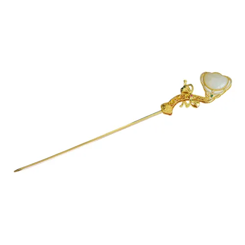 Jade Charm Yao Hetian Jade Hairpin White Jade/Pale Greenish White Jade Women's