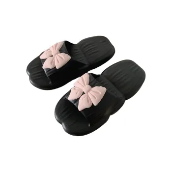 Thin Strips Home Slippers Women's, Black
