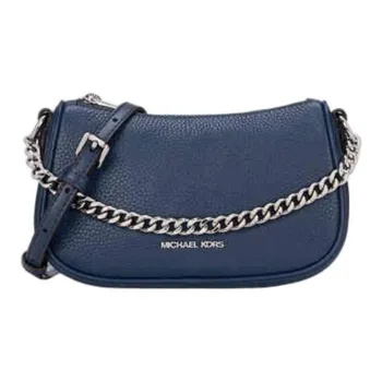 MICHAEL KORS Carmela Cow Leather Shoulder Bag, Crossbody Bag, Handbag Small Size Women's Navy Blue