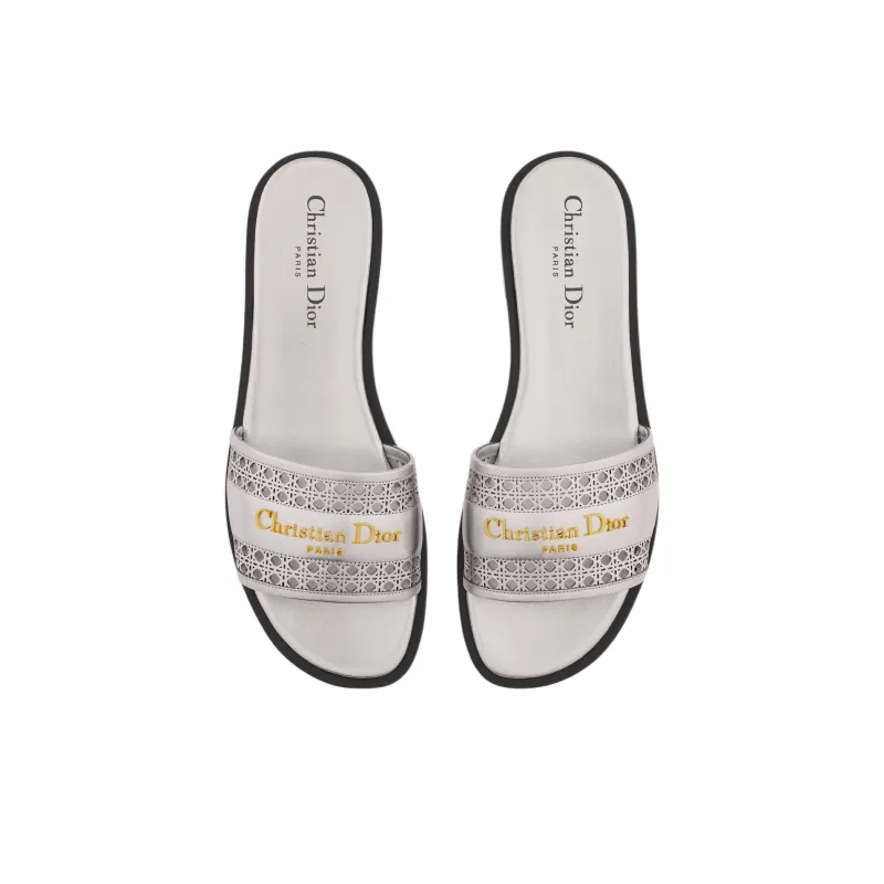 DIOR D Lane Slide Slippers Women's Silver-2