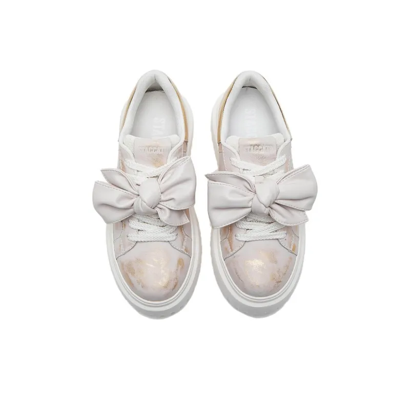 Staccato Butterfly Girlish Slip Resistant Low Top Skateboard Shoes Women's Fairy Pink-2