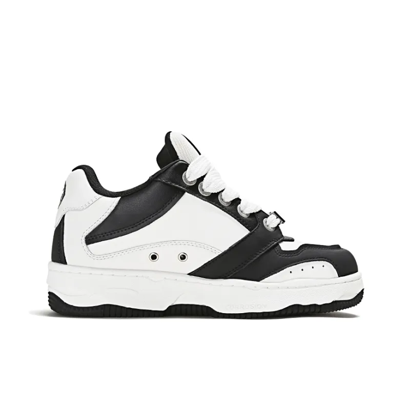YJ x MKADC Height Increasing Anti-Slip And Wear-Resistant Low-Top Skateboard Shoes Unisex Black White-1