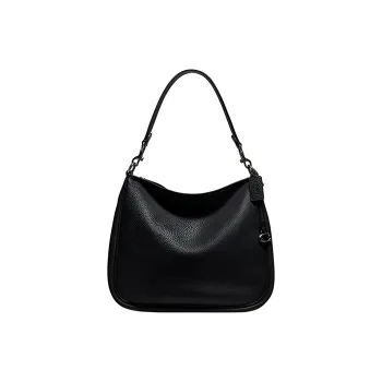 COACH Cary Pebbled Leather Handbag, Shoulder Bag Large Size Women's Black