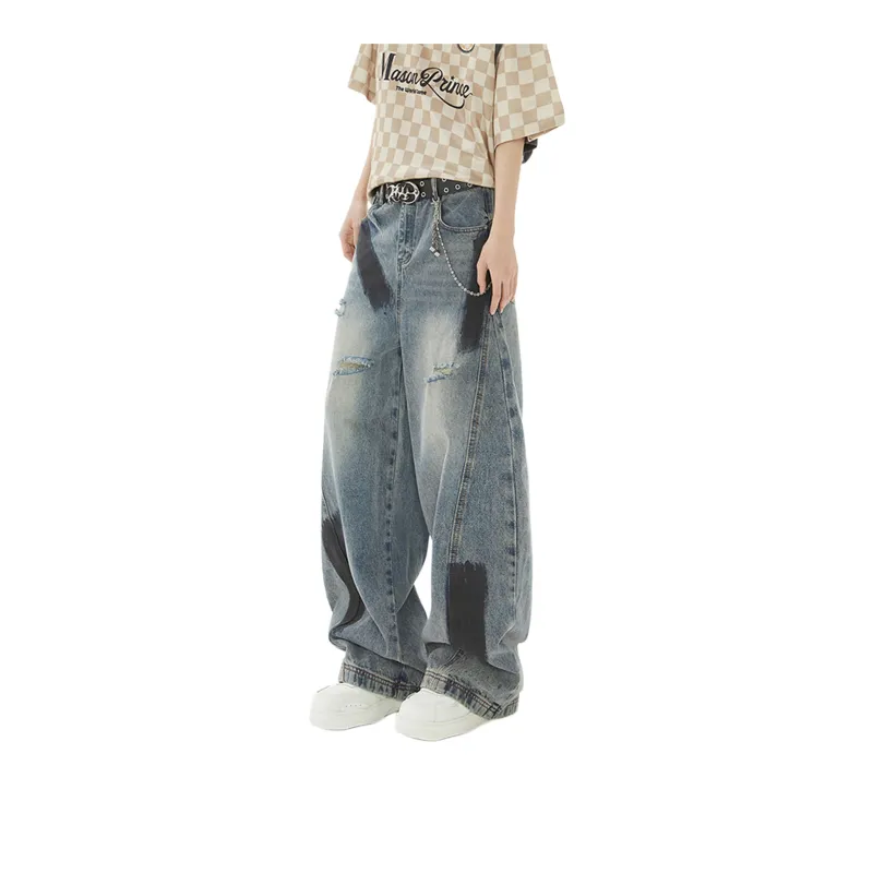 M MAICCO Jeans Unisex Color Block-6