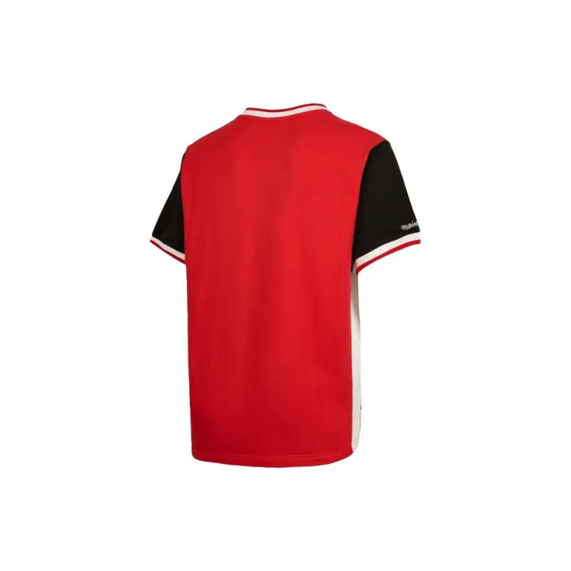 Mitchell & Ness T Shirt Unisex Black Red-1