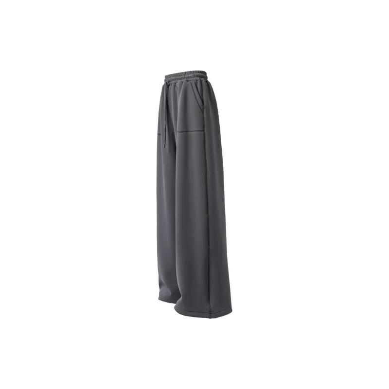 RAP PANDA Knitted Sports Pants Unisex Smoke Gray-1