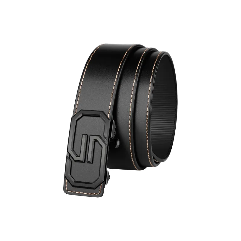 CATELLES Cowhide Stainless Steel Leather Belts Men's 3.5cm-1