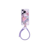 Oil Paintings Semi-Colorful Butterfly Purple Short Lanyard